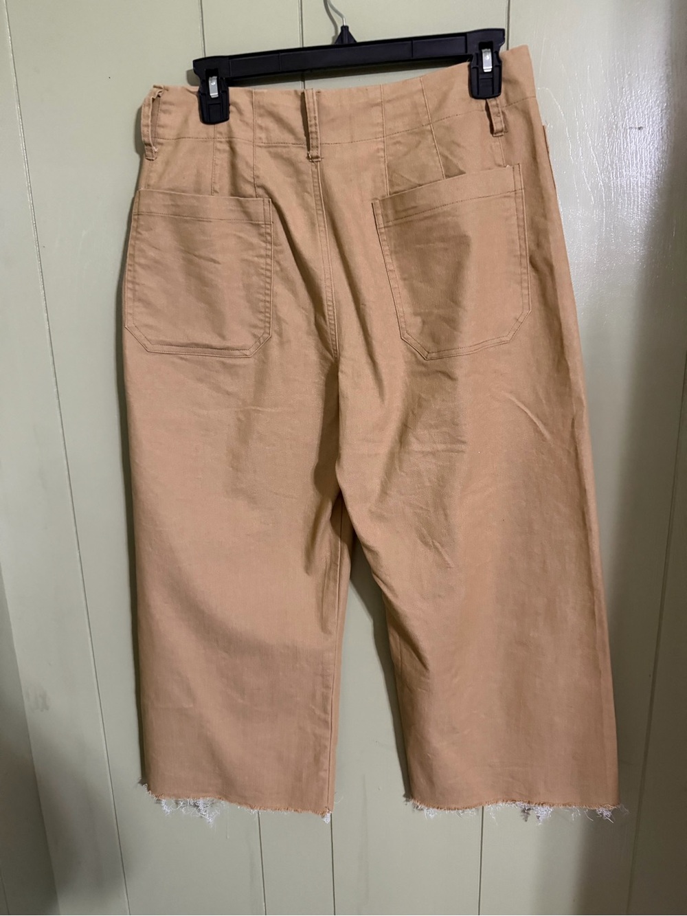 Cropped High-Rise Wide-Leg Pants in Tan - Picture 2 of 2